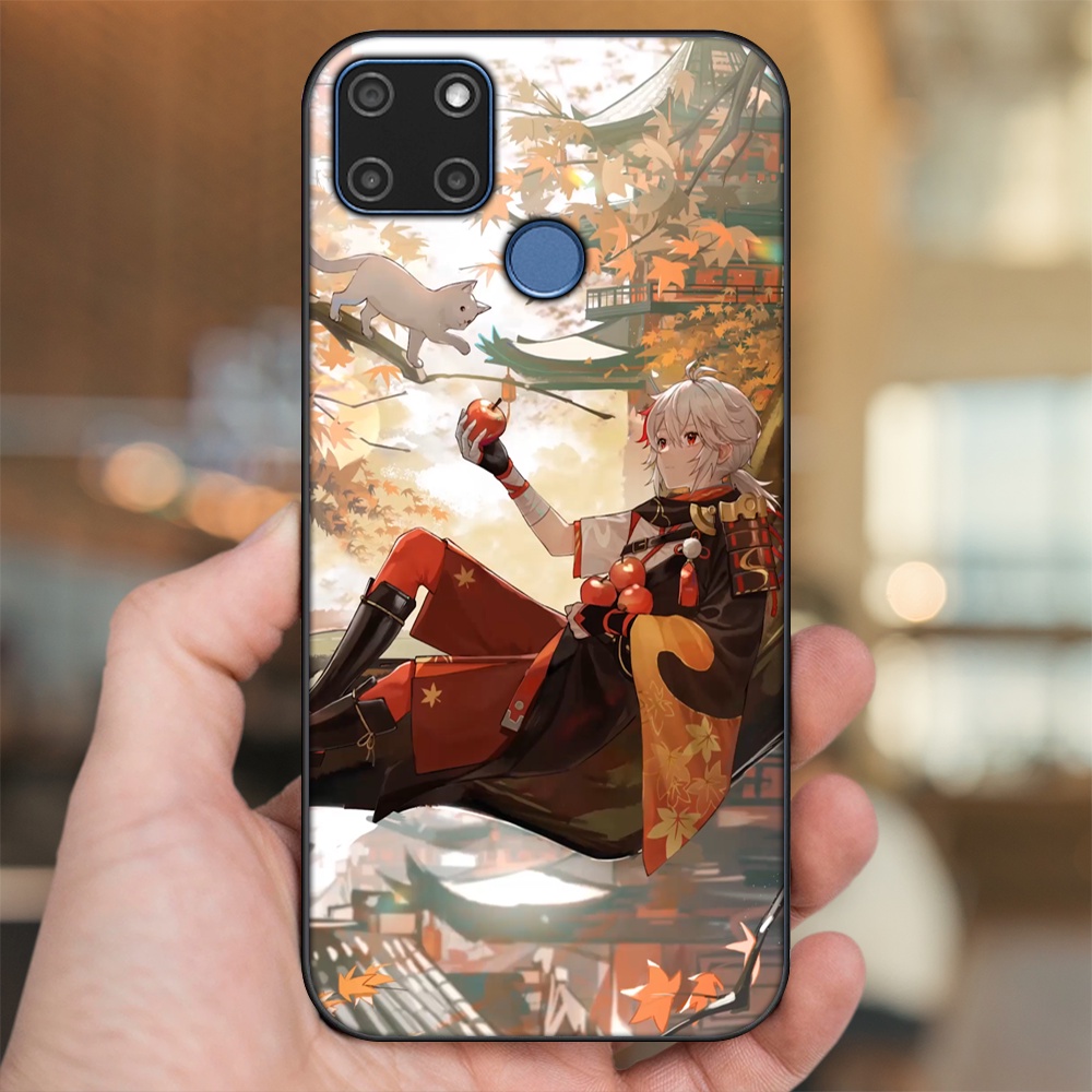 Ốp lưng Realme C12, C21Y viền đen in hình Kazuha Genshin Impact