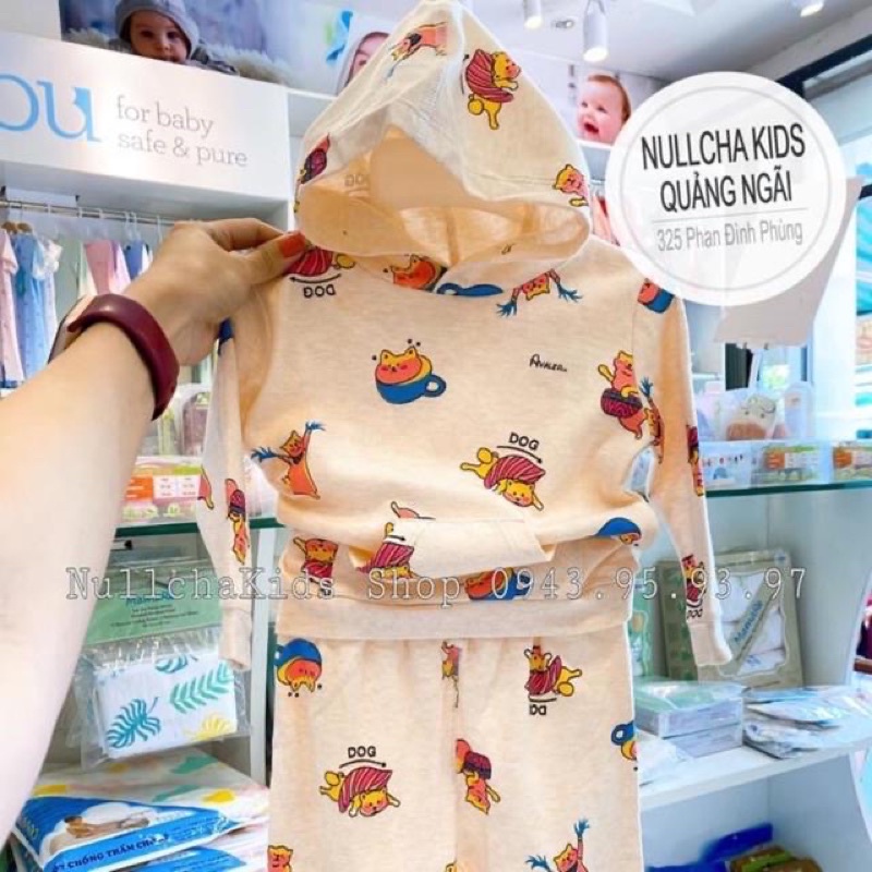 {Hà Nam/Avaler}Bộ cotton có mũ dài tay Avaler