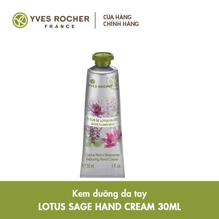 Kem Dưỡng Da Tay Yves Rocher Lotus Sage Hand Cream 30ml