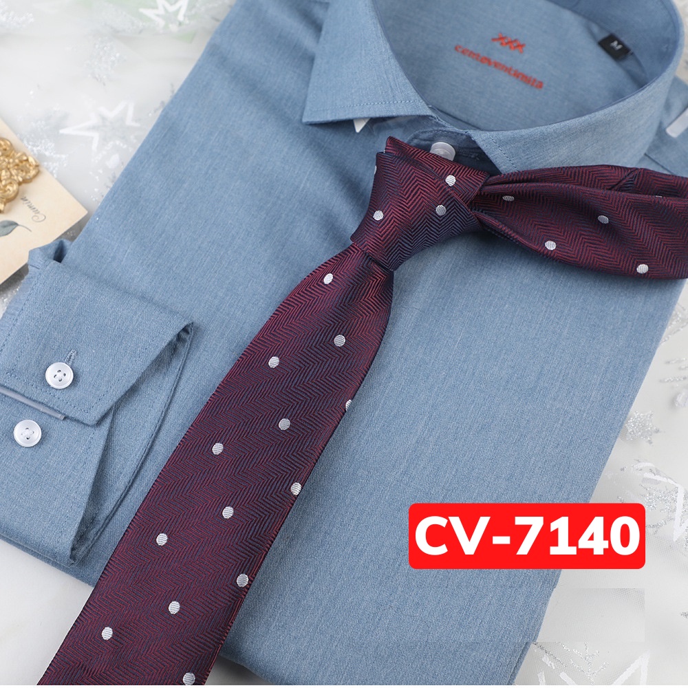 Cravat Nam cỡ trung 7cm cao cấp nhiều mẫu lựa chọn, cà vạt chú rể, Cavat dự tiệc, Calavat công sở CV-7140