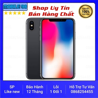 Điện thoại iphone x 256gb quốc tế mới 99% full box ✅bảo hành 12 tháng✅