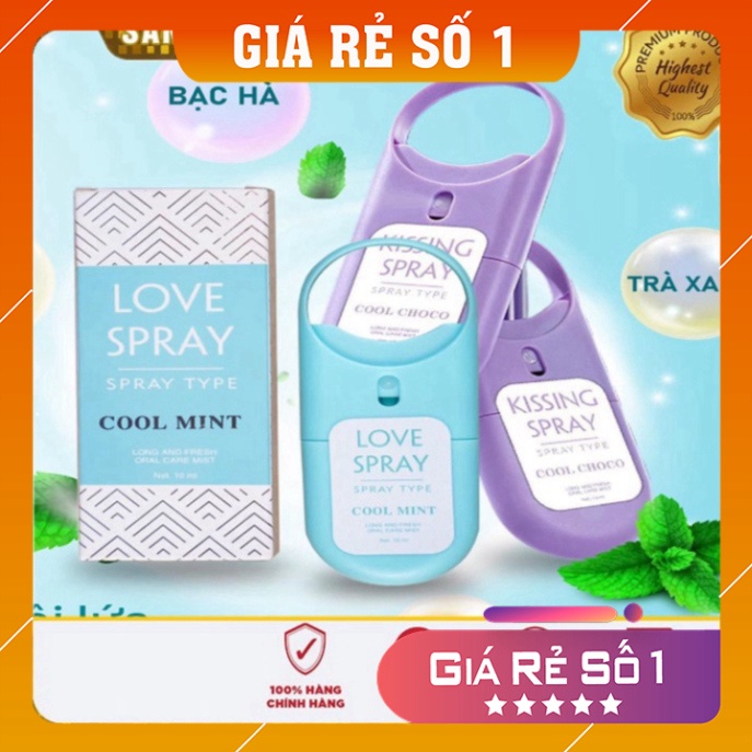 Xịt miệng ❤️𝑭𝒓𝒆𝒆𝒔𝒉𝒊𝒑❤️Xịt thơm miệng love spray