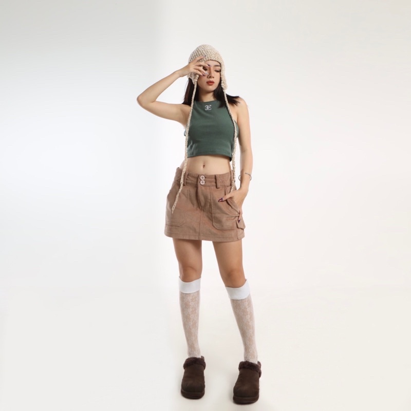 Váy ERRORIST preppy mini skirt đen / nâu / hồng