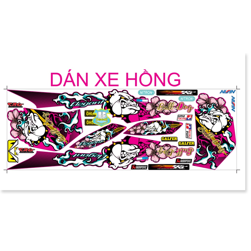 ( Quí khách vui lòng mang ra tiệm cho thợ dán ) Tem elegant 50 2016 bull dog