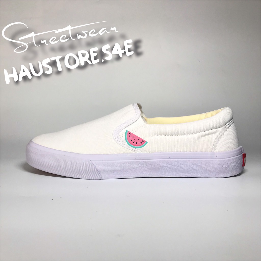 Giày V Slip On Lười trắng full Box,tag tặng vớ |Ảnh thật,vidieo thật - Freeship|