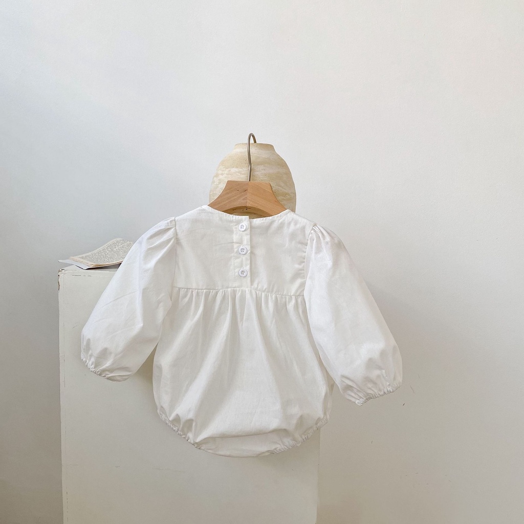 Áo Khoác cotton Cổ Tròn Tay Phồng Thêu Hoa Thời Trang Mùa Thu Cho Bé Gái