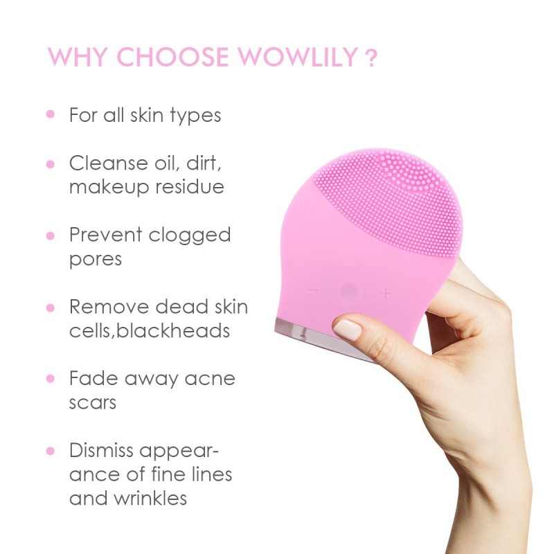 Máy massage rung làm sạch da mặt bằng điện chất liệu silicone | BigBuy360 - bigbuy360.vn