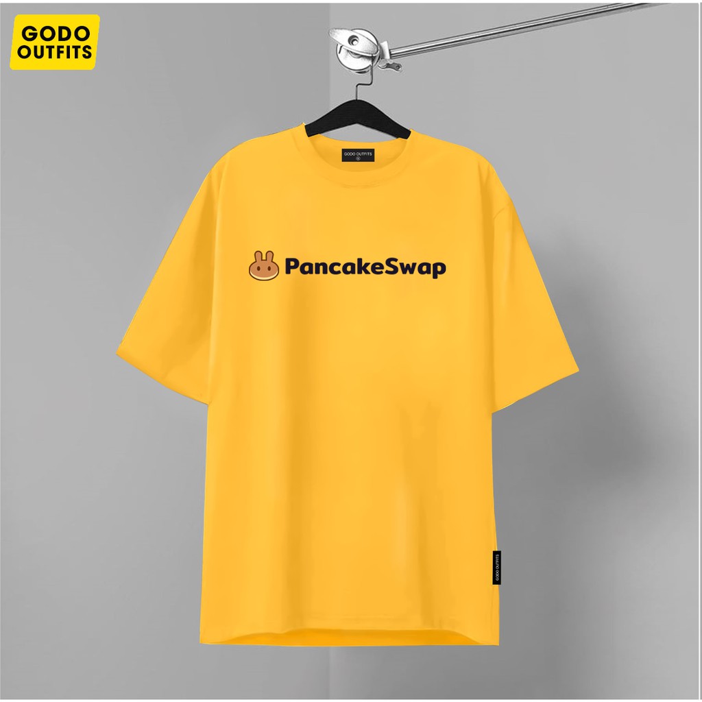 Áo thun tay lỡ nữ nam form rộng local brand GODO OUTFITS IN PANCAKE SWAP AT113 ,áo phông unisex primeum cotton 100%