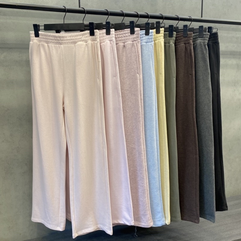 Quần nỉ Sweatpants nữ ET.TEE quần ống rộng nỉ da cá cạp chun đủ size đủ màu Q436