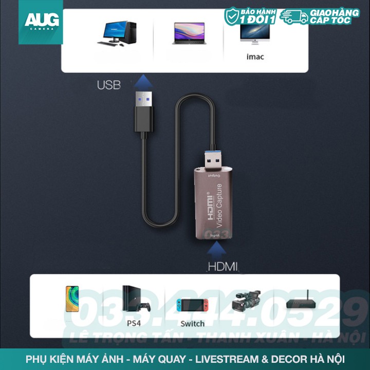 Live Stream Trưc Tiếp Từ Máy Ảnh - HDMI to USB 3.0 Video Capture - LiveStream  Điện Thoại, Camera, PS4, XBO