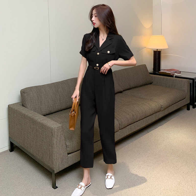 Bộ Áo Liền Quần Ống Rộng Eo Cao Phong Cách Phương Tây Thời Trang Mùa Xuân Mới Cho Nữ
