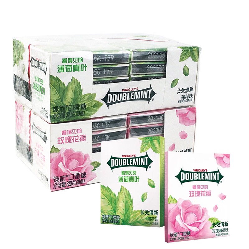 [ Bản Giới Hạn ] Kẹo SingGum Doublemint Hoa Hồng / Kẹo Cao Su Doublemint Bạc Hà Thơm Miệng