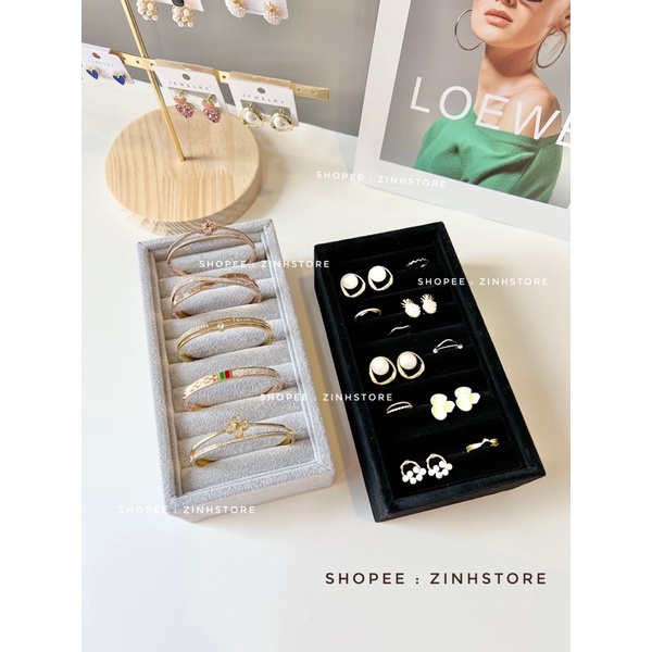 Khay nhung đựng nhẫn, vòng ,hoa tai ….