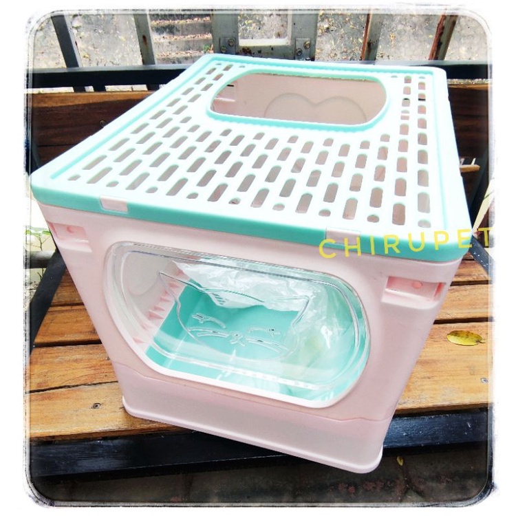 [Kèm Xẻng] Nhà Vệ Sinh Mèo 2 Cửa Size Lớn 51*45*35