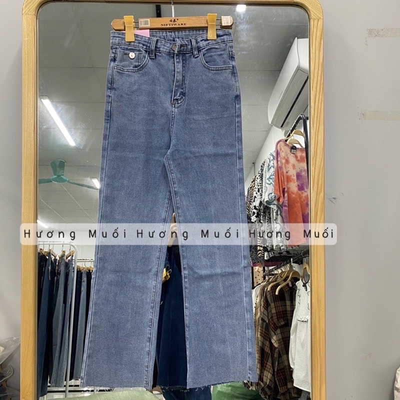Quần jeans ống đứng cạp cao-mã 3691 ảnh thật cam thường