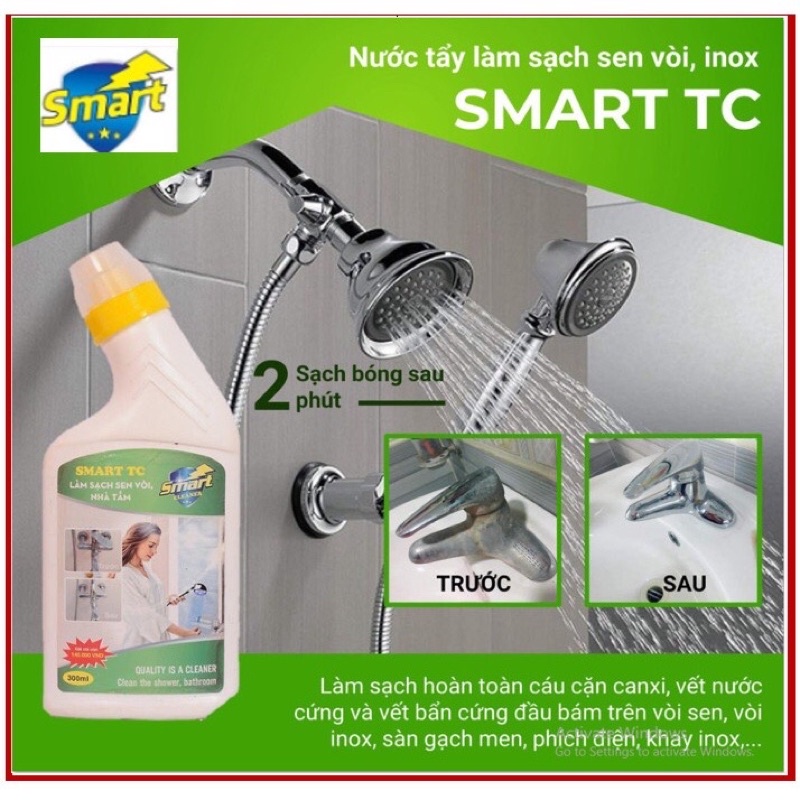 SMART HOME Làm sạch cặn canxi inox,dây sen,vòi hoa sen,vòi nước