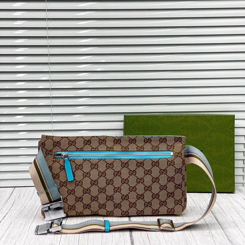 Túi đeo chéo, túi đeo bụng GCC vân monogram phối 2 túi LA fullbox
