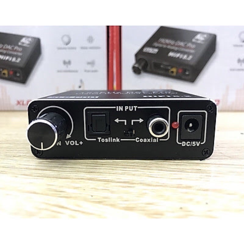 Bộ chuyển âm thanh quang Vinagear XL6 Pro tích hợp nút tăng giảm âm lượng