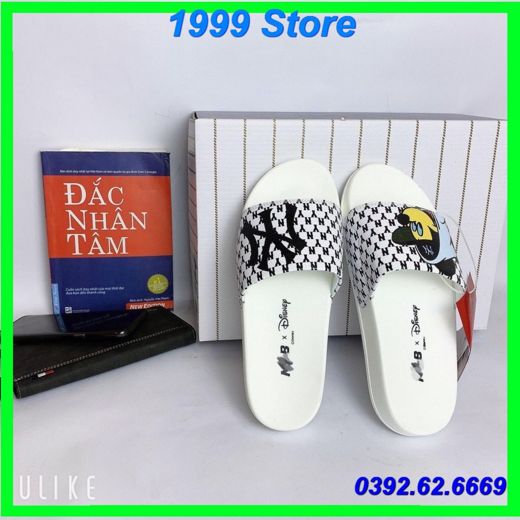 [Like au - Bản Trung ] Dép quai ngang 𝐌𝐋𝐁 NY  chữ trắng MICKEY HOT 2021 HÀNG ĐẸP FREESHIP TOÀN QUỐC