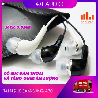 Tai nghe nhét tai có mic theo máy galaxy A70,jack 3.5mm-Tặng túi da