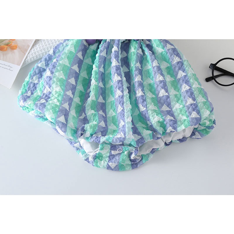 Bộ Áo Liền Quần Hai Dây Không Tay In Hoa Thời Trang Mùa Hè Cho Bé Gái 2137