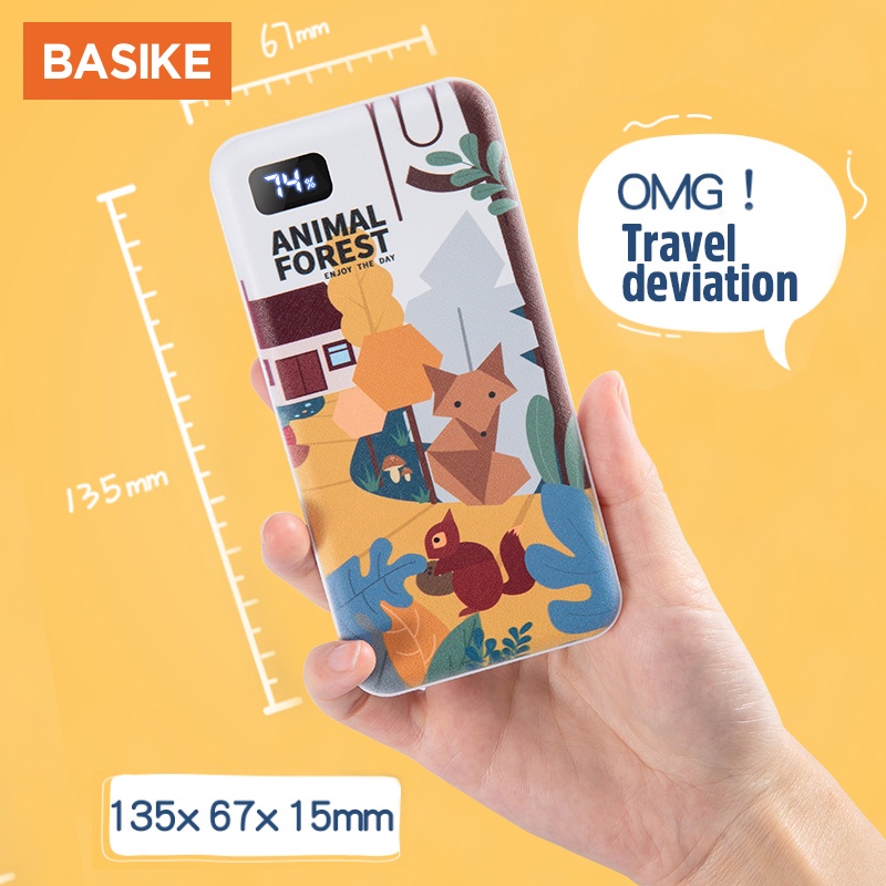 Sạc Dự Phòng 10000mah BASIKE PD18W USB-C Sạc Nhanh Cho iPhone Samsung HUAWEI OPPO