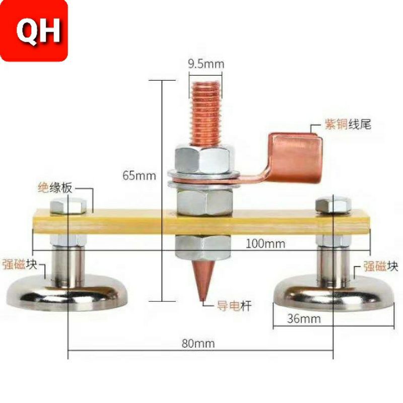 Tiếp mát máy hàn BẰNG LAM CHÂM LOẠI 1 - kẹp hàn nam châm, kẹp mass nam châm