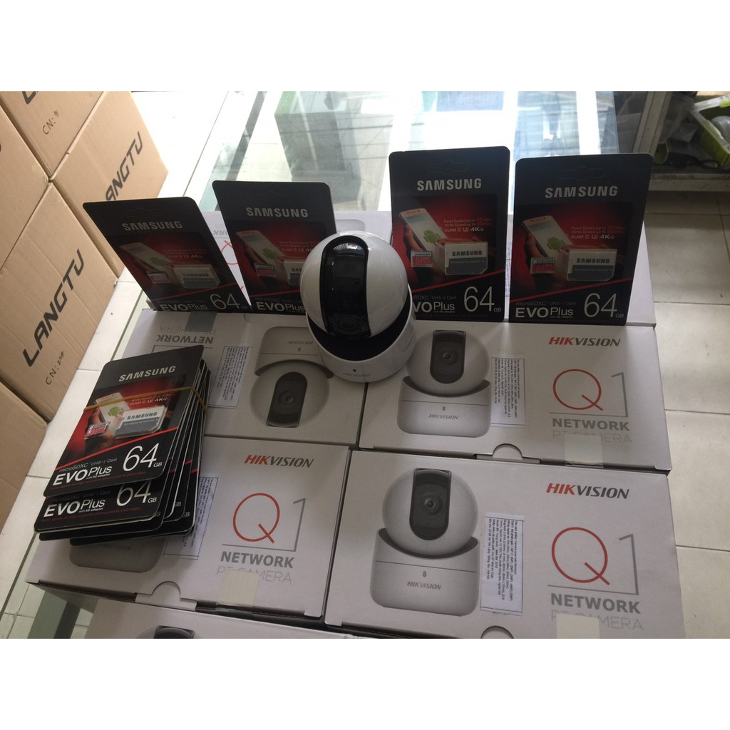 combo Camera  HIK-VISION Q1 360 wifi chất lượng 1.0mp- BÀO HÀNH CHÍNH HÃNG +thẻ nhớ sam sung 64Gb clas 10