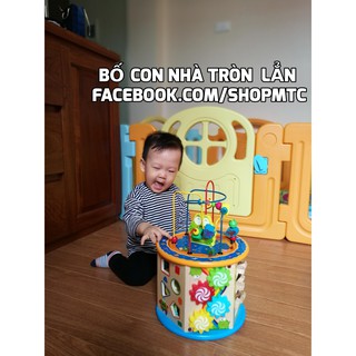 Hộp Đồ chơi gỗ an toàn cho bé - Đồ Chơi Gỗ - Đa Năng 8 Mặt Phát Triển Trí Tuệ Cho Bé - Bộ luồn hạt - phát triển trí tuệ