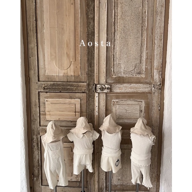 Áo cổ sen thun gân bé gái Aosta