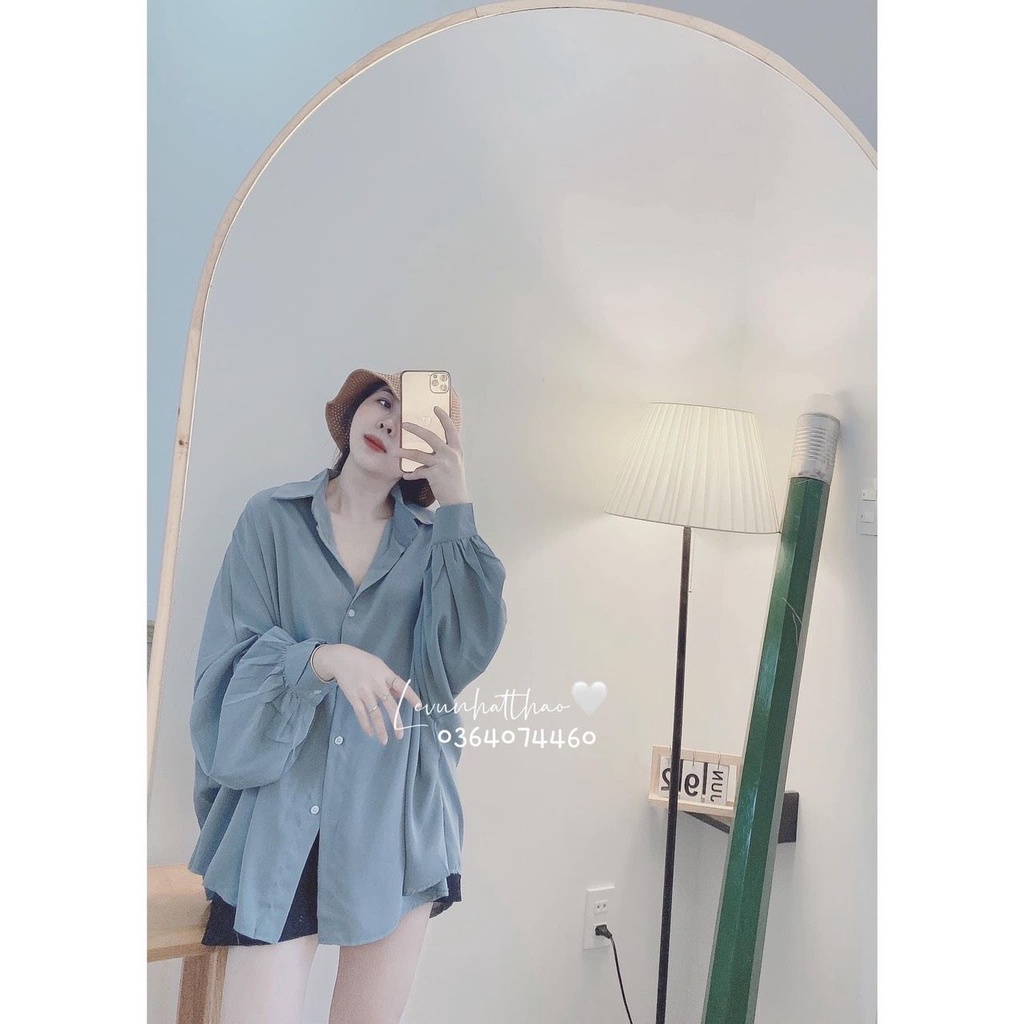 áo sơ mi thụng bo tay nhún nhiều màu xinh xắn