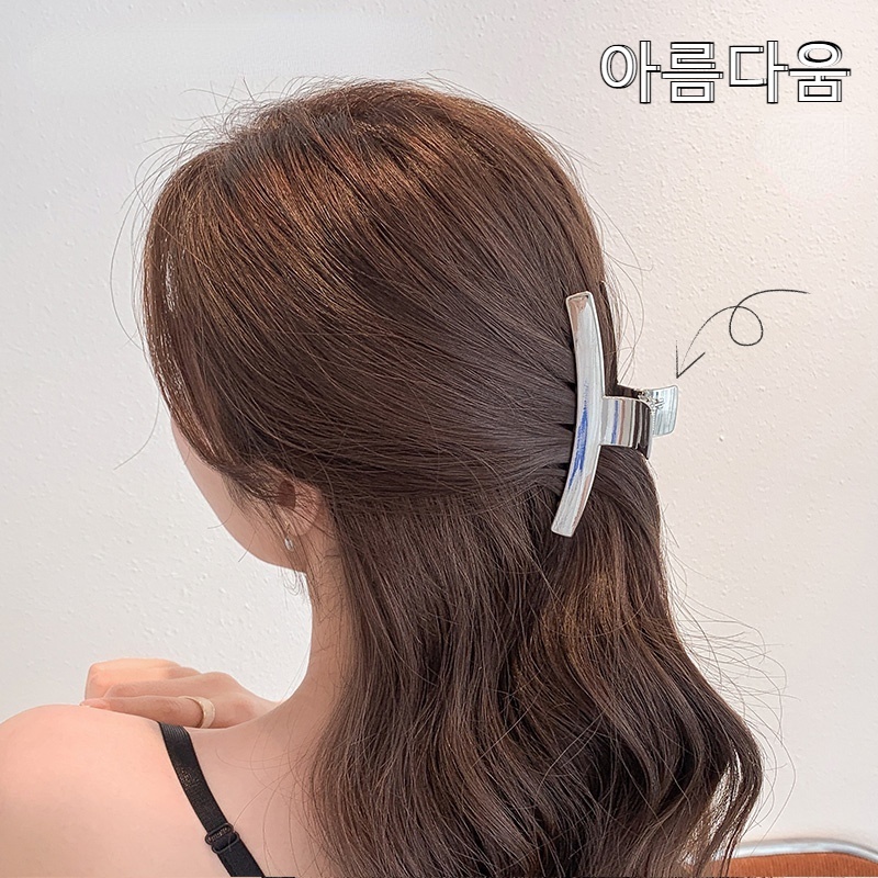 Kẹp Tóc Hình Cá Mập Bằng Kim Loại Cỡ Lớn Phong Cách Hàn Quốc Thời Trang Cho Nữ