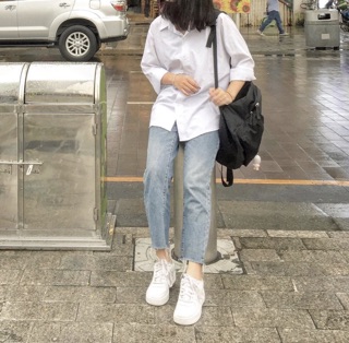 [GIÁ SỈ] Áo sơ mi trắng trơn basic giá rẻ chất đẹp_Áo sơ mi nữ