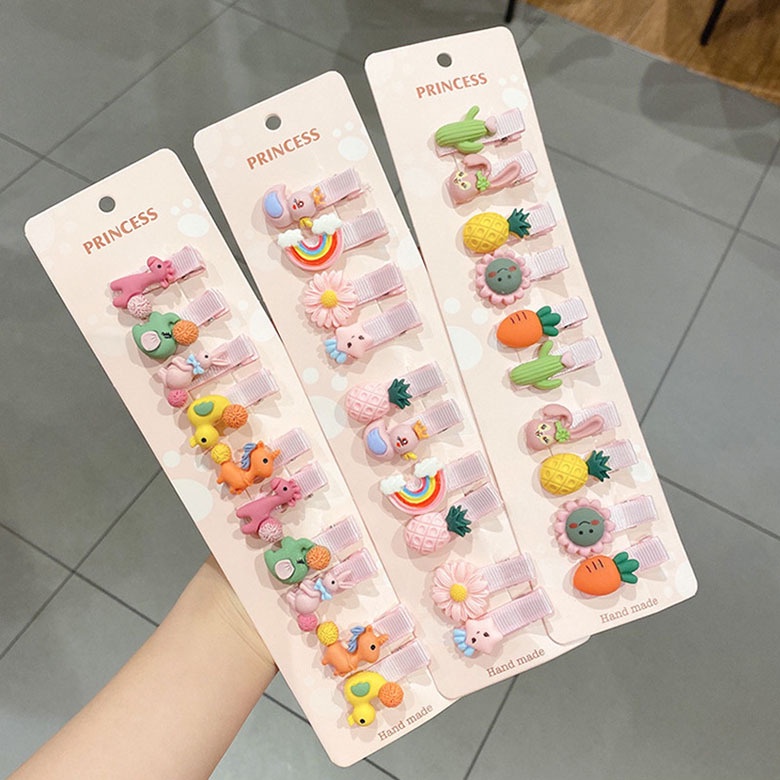 Set 10 Kẹp Tóc Hình Trái Cây Dễ Thương Cho Bé Gái