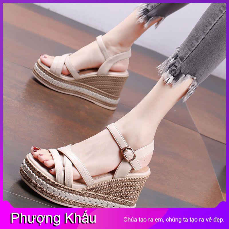 Giày Sandal Đế Xuồng Chống Nước Thời Trang Mùa Hè Đơn Giản