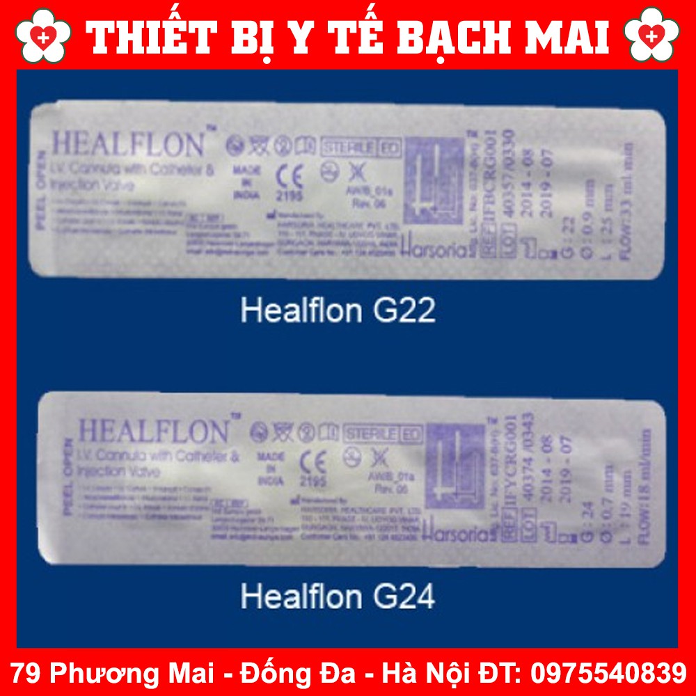 [Hộp 100] Kim Luồn Tĩnh Mạch HEALFLON Số 18G, 20G, 22G, 24G