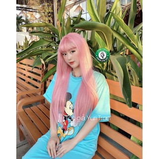 Tóc giả nguyên đầu Yuri Tran - dáng thẳng 70cm hồng baby xinh iu 🌸