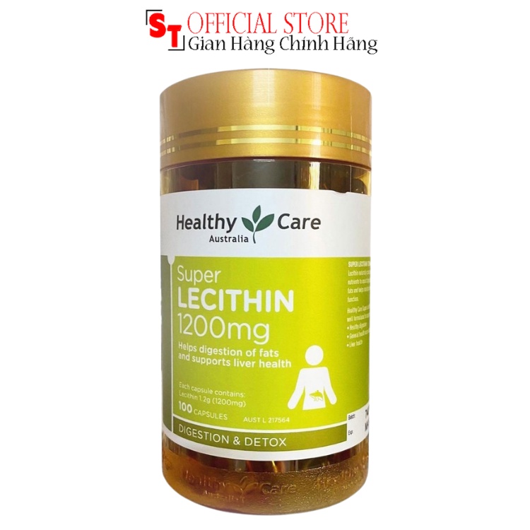 Mầm Đậu Nành Healthy Care Super Lecithin 1200mg Úc 100 Viên