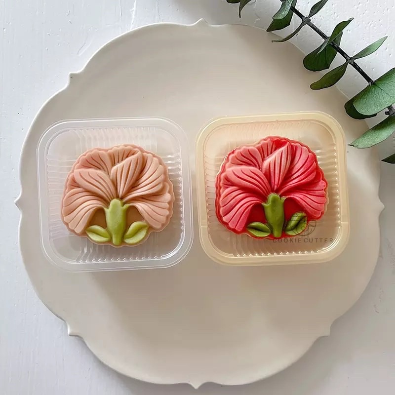 Khuôn trung thu lò xo 1 mặt hoa xoè 75g 2022 (M304)