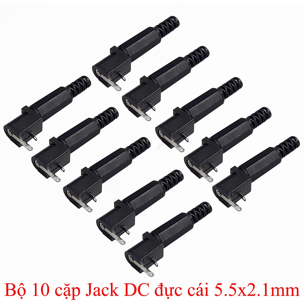 Bộ 10 cặp jack DC đực cái 5.5x2.1mm