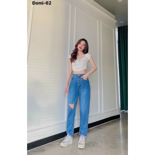 Quần baggy jean rách ống rộng phong cách trẻ trung, cá tính