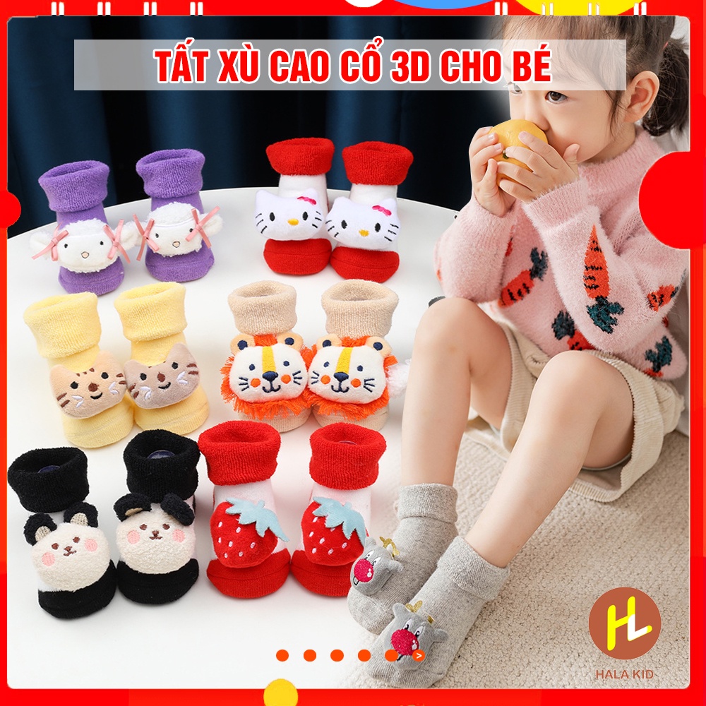 Tất XÙ cao cổ 3D dày dặn, giữ ấm chân cho bé 0-1 tuổi ( 1 đôi)