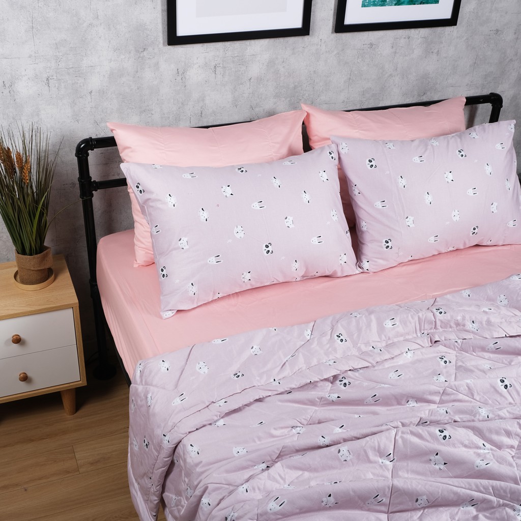 [Nhiều kích thước] Vỏ Gối Nằm Gòn Bedding Cotton Satin Hàn Quốc Màu Hồng Nhạt - 01 cái