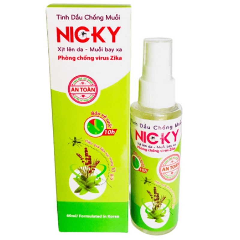 Tinh dầu thảo dược xịt chống muỗi Nicky