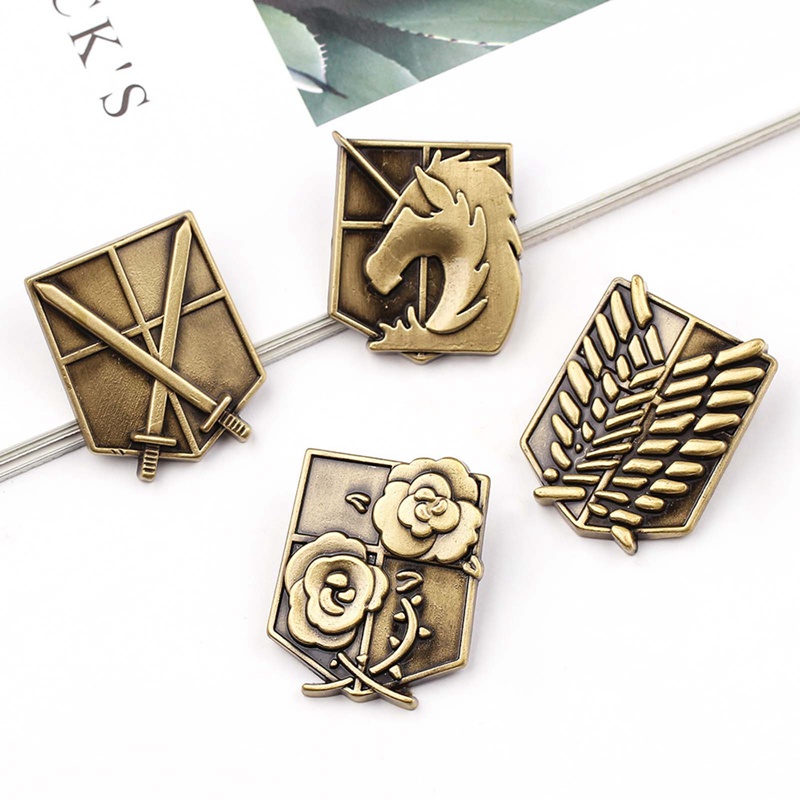 1 Huy Hiệu Hợp Kim Hình Anime Attack On Titan
