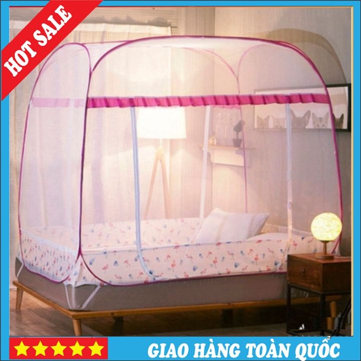 Mùng chụp người lớn Có Viền Chân - 1m6 - 1m8 - 2m2 - Mùng chụp Cao Cấp Bảo Hành Khung 10 Năm