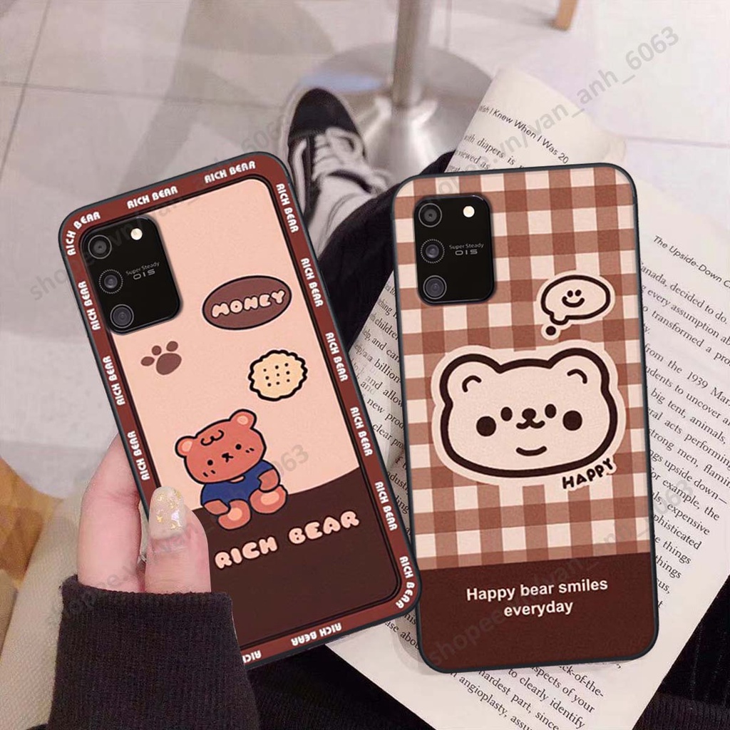 Ốp lưng Samsung S10 Lite in hình hoa, gấu rich bear nghệ thuật, thời trang