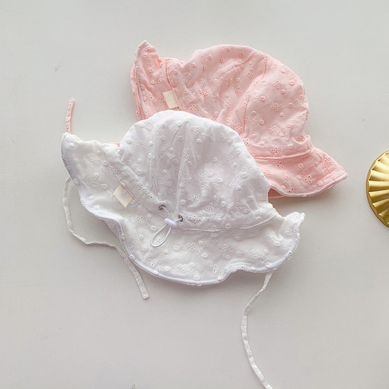 Mũ xô bằng cotton thoáng khí họa tiết hoa thiết kế dễ thương cho bé gái