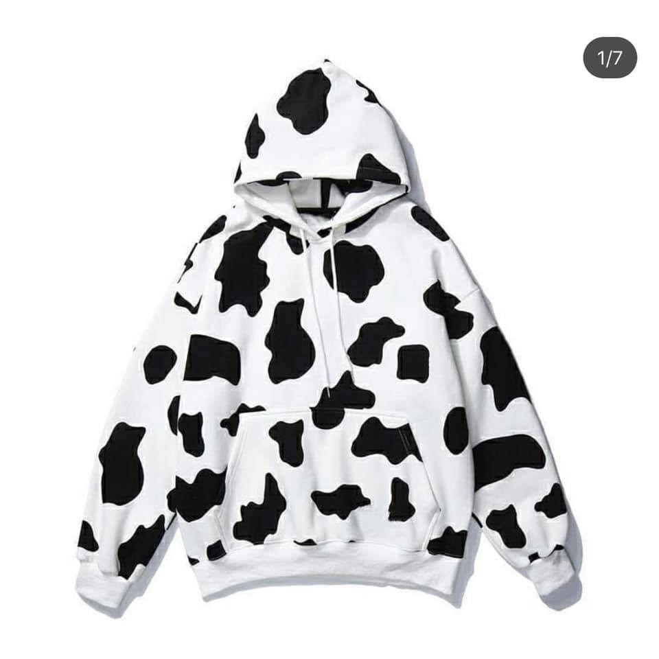 [ GIÁ RẺ ] áO Khoác Hoodie Nam Nữ Unisex - Nỉ Bông in 3D Bò Sữa Chui Đầu bao Hot