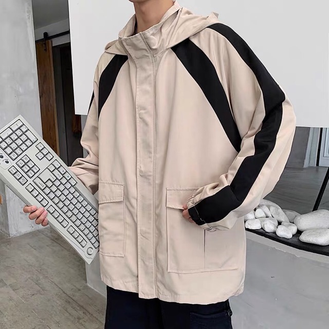 Áo khoác cardigan kaki túi hộp unisex Đen Kem nam nữ ulzzang Wind | BigBuy360 - bigbuy360.vn